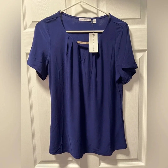 Notations Tops - NWT Notations Large Blouse Navy Blue